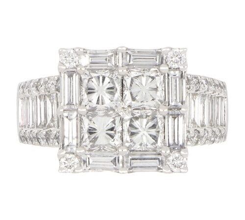 Princess Cut Illusion Ring